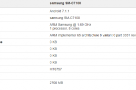 Galaxy C7 2017 revealed at Geekbench, powered by 3GB RAM and MT6757 chipset