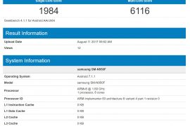 Samsung Galaxy Note 8 spotted on Geekbench with Android 7.1.1 Nougat and 6GB of RAM