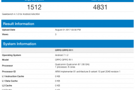 Oppo R11 with Snapdragon 835, 6GB RAM, and Android 7.1.2 shows up on Geekbench