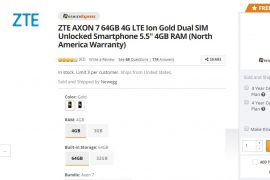 ZTE Axon 7 Deal: Get $90 off on the 4GB/64GB variant at Newegg