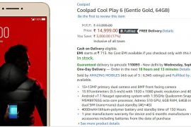 Coolpad Cool Play 6 with dual rear camera and 6GB RAM goes on sale in India for INR 14,999