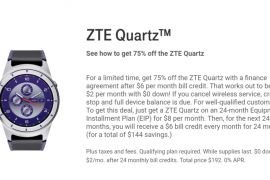ZTE Quartz Deal: Get the smartwatch for just $48 over a 24 month contract from T-Mobile