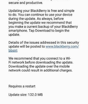 blackberry dtek50 update