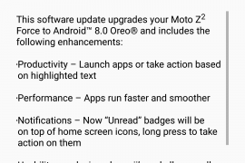 Verizon rolling out Moto Z2 Force Oreo update