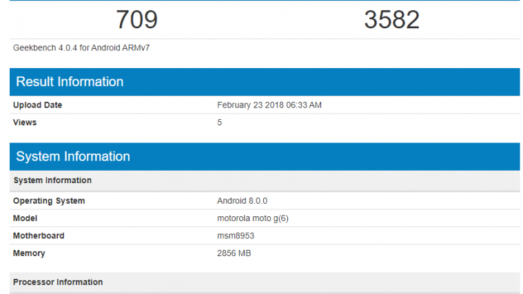 Moto G6 benchmarks