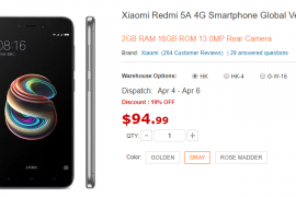 [Deal] Get Xiaomi Redmi 5A for just $95