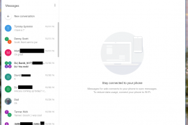 You can use Android Messages for web on PC without browser using this client