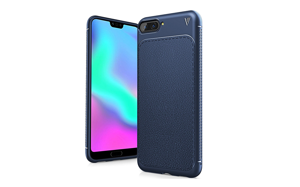 COTDINFOR Huawei Honor 10 Coque Ultra Mince Plating Mirror Makeup Magnétique Coque Clear View Folio Portefeuille Antichoc Leather Housse Flip Cover pour Huawei Honor 10 Mirror PU Black MX. 