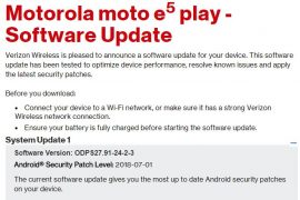 Verizon Wireless rolls out first Moto E5 Play update, carries July patch