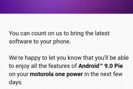 Moto One Power Android 9 Pie update