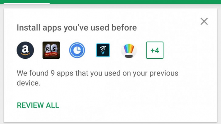 Play Store's new recommended feature