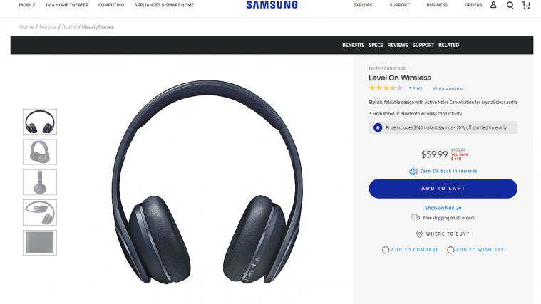 Samsung Level On wireless headphones
