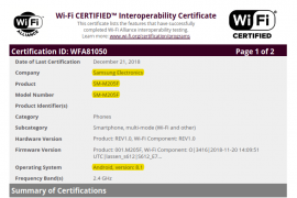 Samsung Galaxy M20: Release draws closer as device clears Wi-Fi Alliance