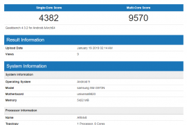 Samsung Galaxy S10 spotted on Geekbench with Exynos 9820 and 6GB RAM