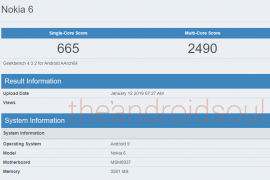 Nokia 6 spotted in benchmarks with Android 9 Pie, release imminent?