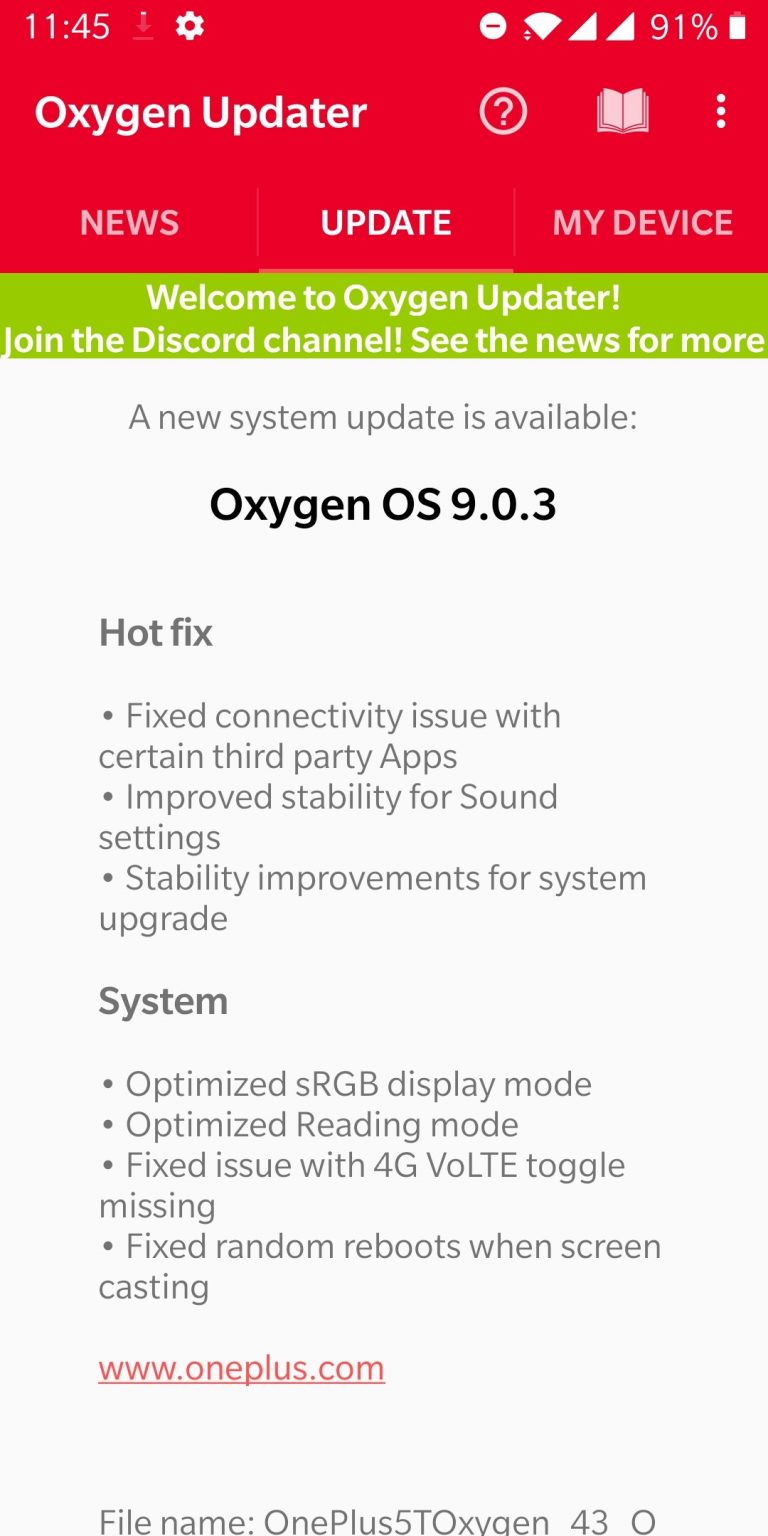OxygenOS 9.0.3 hotfix update release for OnePlus 5 and OnePlus 5T