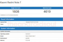Xiaomi Redmi Note 7 spotted on Geekbench