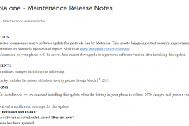 Moto One March security patch