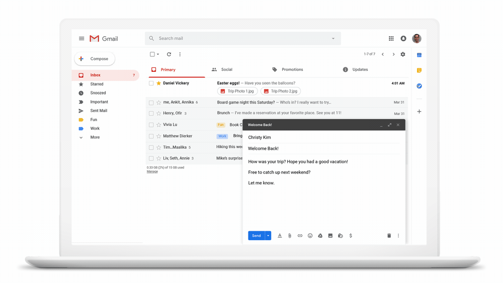 Gmail email scheduling feature