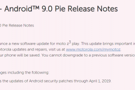 Motorola announces Android 9 Pie update for Moto Z3 Play in the U.S.