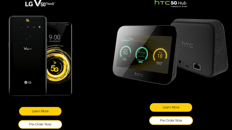 LG V50 ThinQ and HTC 5G Hub