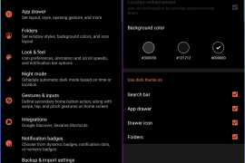 Nova Launcher update 6.1.11 adds pure black color to night mode