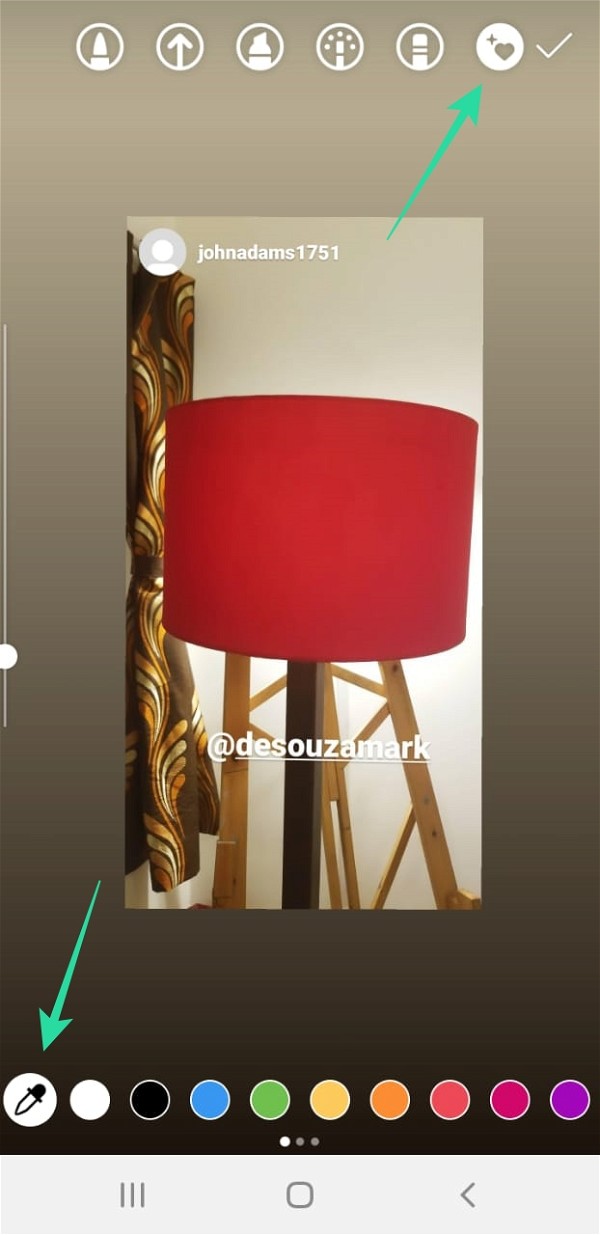 how to change the background color on instagram story post