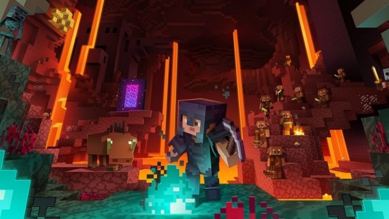 Minecraft Nether Update splash art showing soul fire