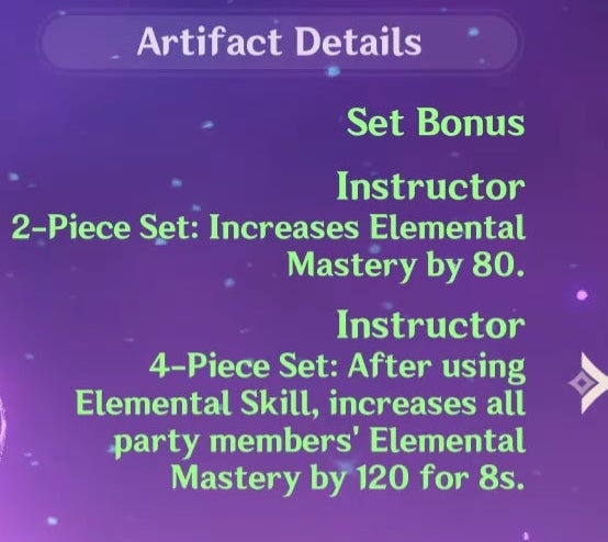 Genshin Impact Elemental Mastery Instructor's Set
