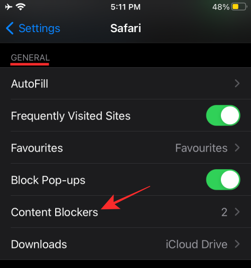 تعطيل مانع الإعلانات Ad Blocker على Safari