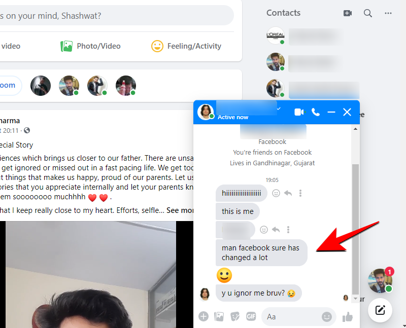 Facebook opens the chat window for you