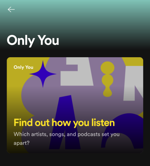 Spotify only you