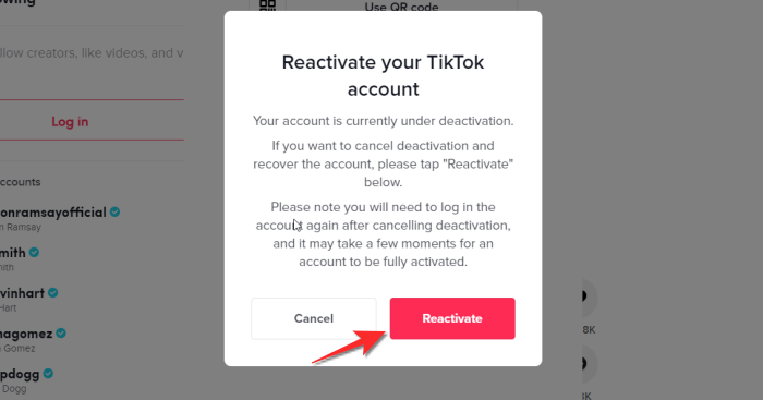 حذف حساب TikTok 
