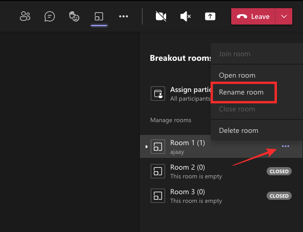 Create breakout rooms on Microsoft Teams.