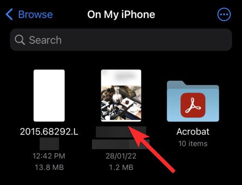 how to search for a document on iphone