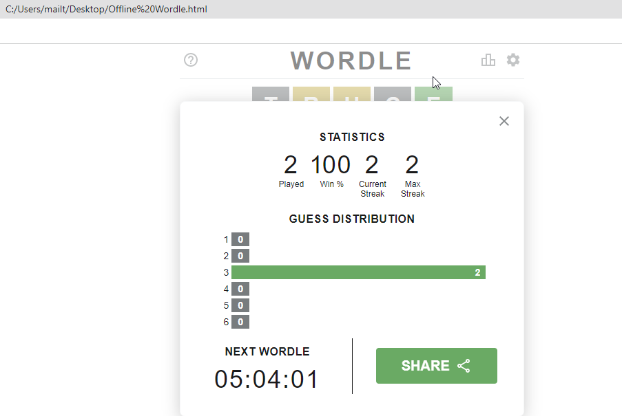 Wordle Offline: How to Save the Whole Wordle Games With Right-Click ...