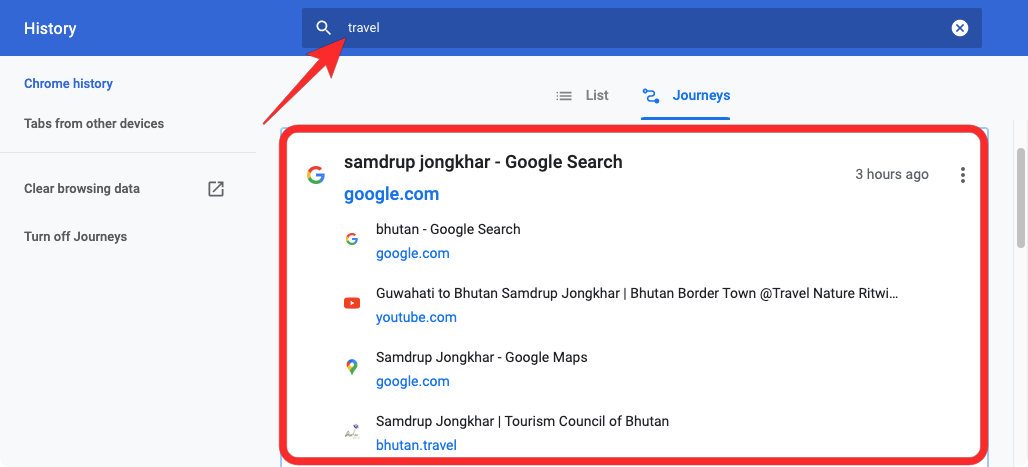 journey on google