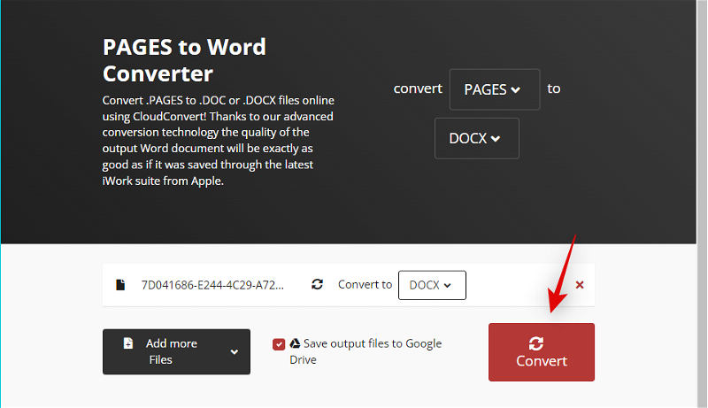 convert word to pages