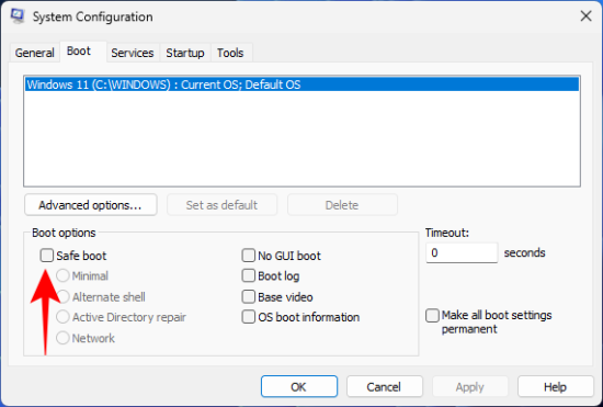 How to boot into safe mode in Windows 11