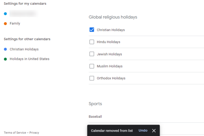 How to Delete Holidays in Google Calendar
