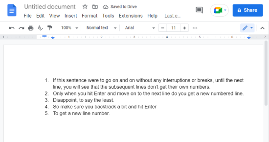 How to Add Line Numbers in Google Docs [2023]