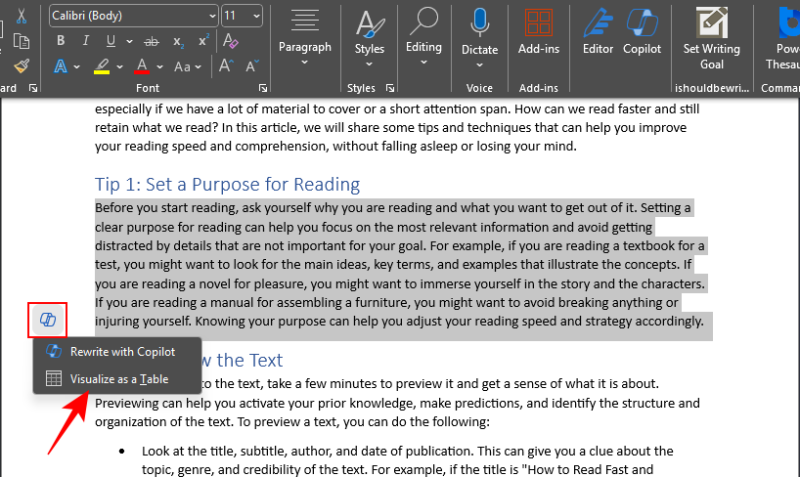 How to use Copilot in Word