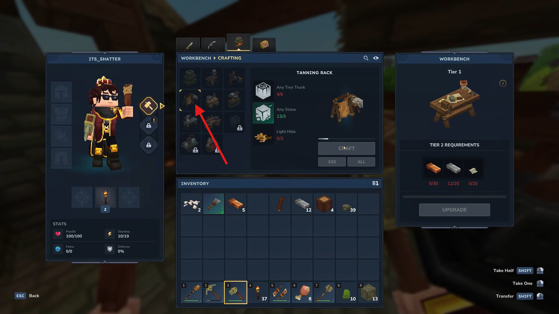 Build a Tanning Rack and a Campfire. Image credits: Hypixel Studios / YouTube: Its Shatter