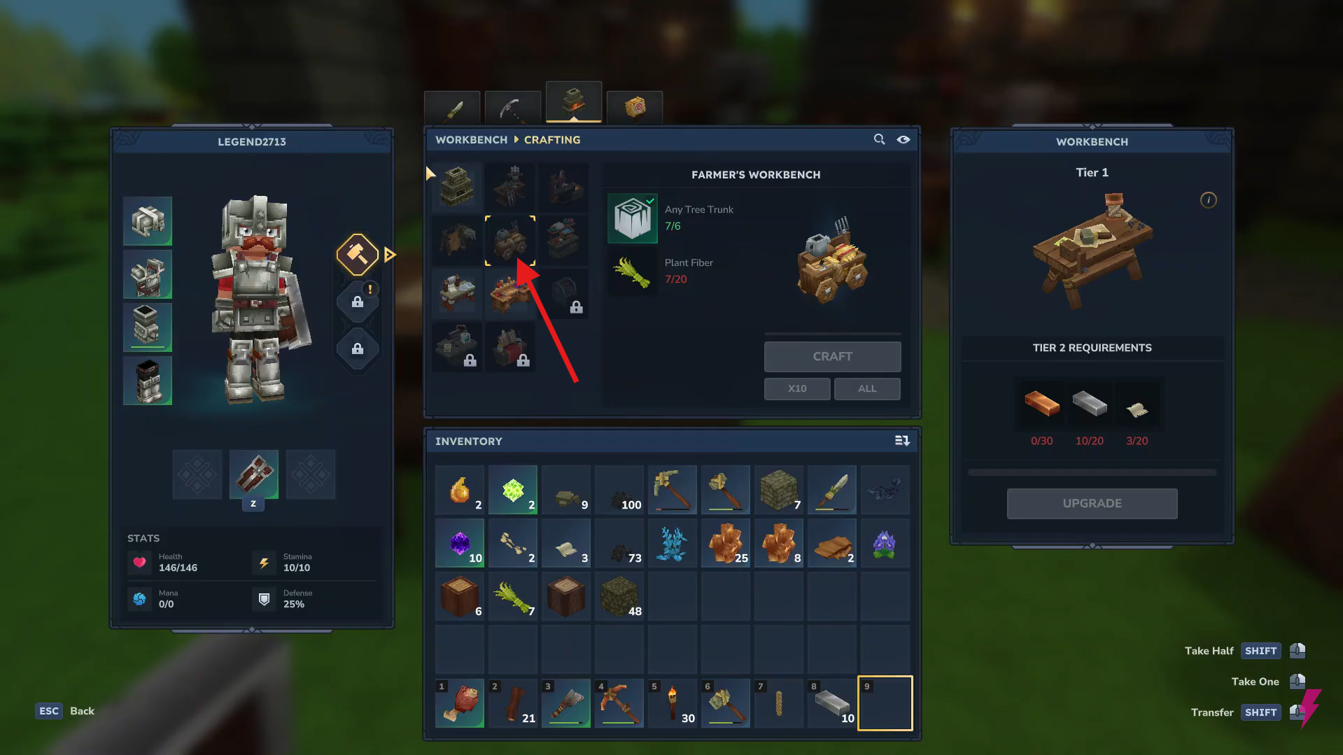 Craft a Farmer’s Workbench. Image credits: Hypixel Studios / YouTube: Answer ASAP