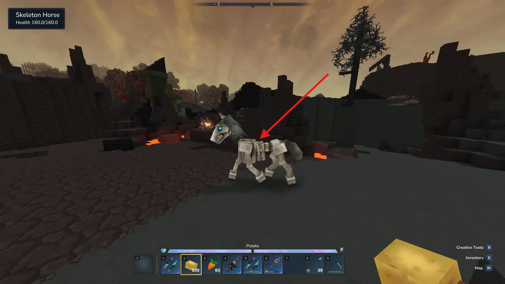 Locate a Skeleton Horse. Image credits: Hypixel Studios / YouTube: Udisen Games