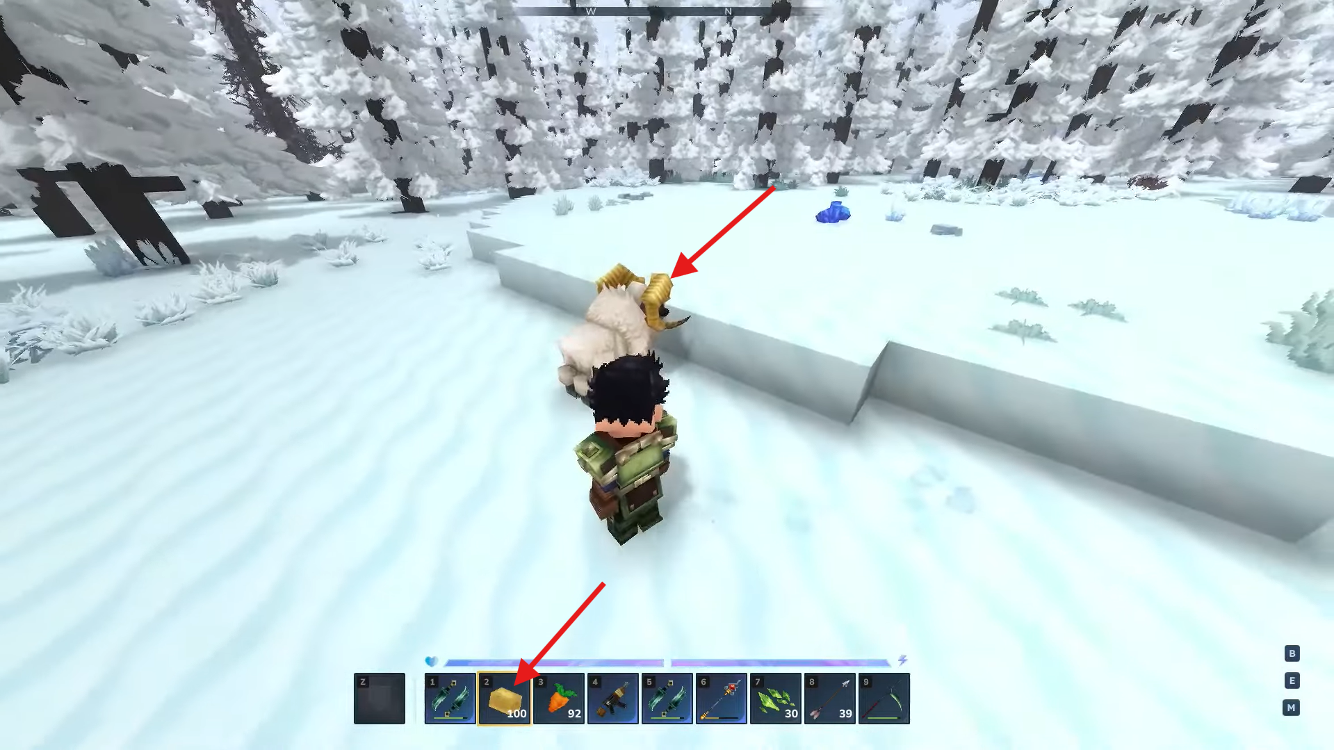 Equip food and find a Ram. Image credits: Hypixel Studios / YouTube: Udisen Games