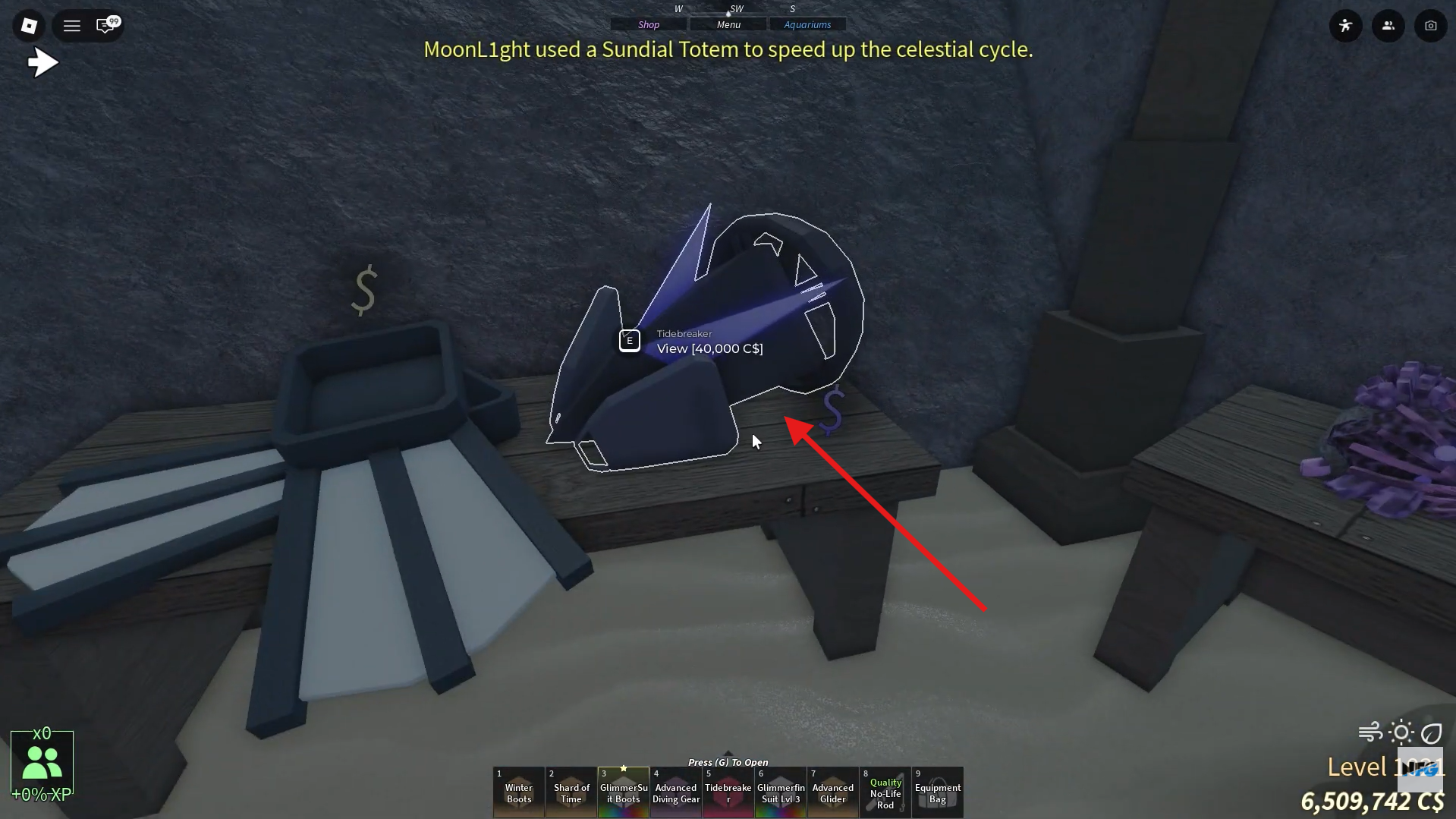 Buy the Tidebreaker. Image credits: Roblox / YouTube: NeedForGaming