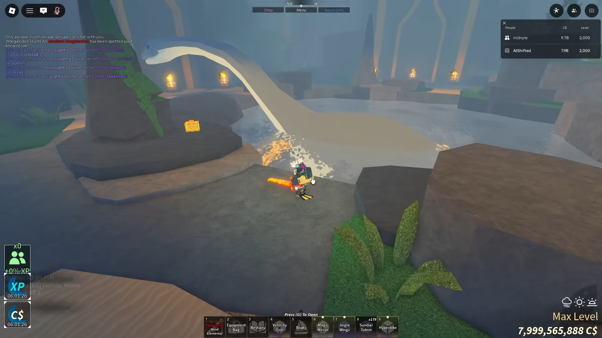 Spawn and catch the Plesiosaur. Image credits: Roblox / YouTube: AllShifted