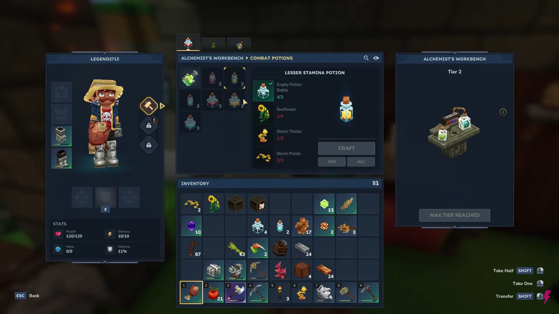 Craft Lesser Stamina Potion in Hytale (Image credit: Hypixel Studios / Via: YouTube - Answer ASAP)