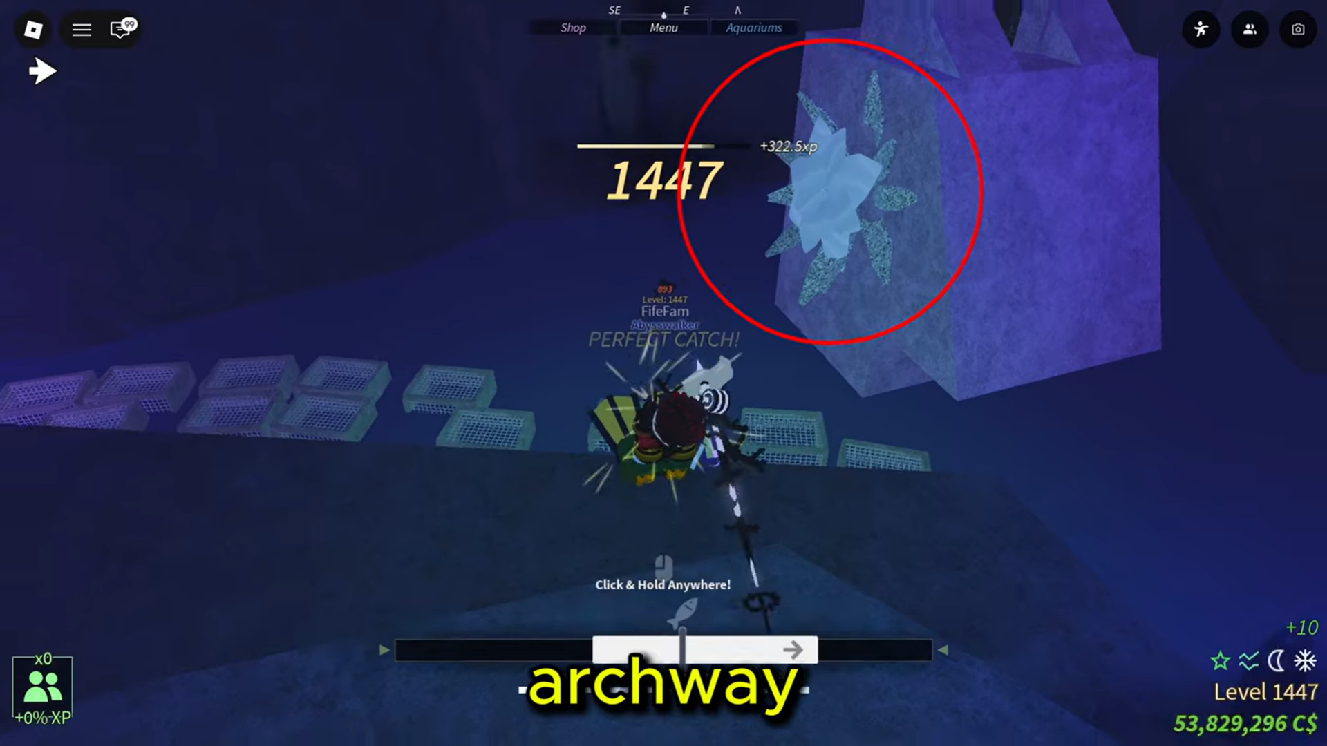 Fallen Flying Gurnard exact location (Image credit: Fisch Roblox / Via: YouTube - FifeFam)